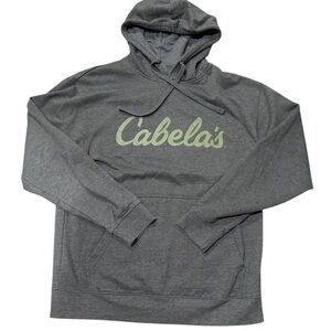 Cabela’s Logo Men’s Hoodie Sweatshirt Size Medium Gray Green